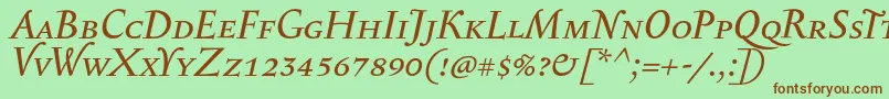 SerapioniiscItalic Font – Brown Fonts on Green Background