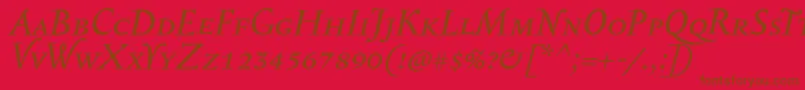 SerapioniiscItalic Font – Brown Fonts on Red Background