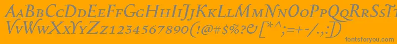 SerapioniiscItalic Font – Gray Fonts on Orange Background