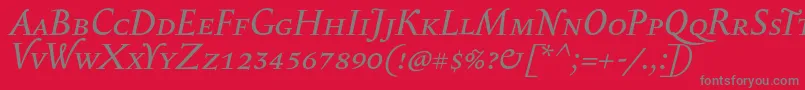 SerapioniiscItalic Font – Gray Fonts on Red Background