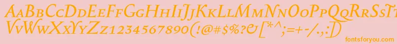 SerapioniiscItalic Font – Orange Fonts on Pink Background