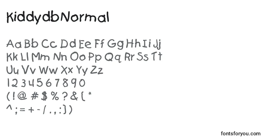 Czcionka KiddydbNormal – alfabet, cyfry, specjalne znaki