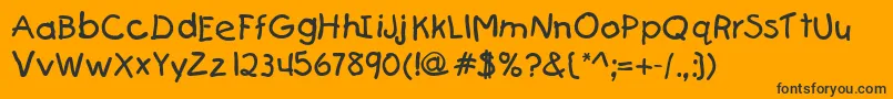 KiddydbNormal Font – Black Fonts on Orange Background