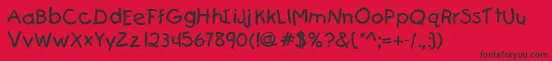 KiddydbNormal Font – Black Fonts on Red Background