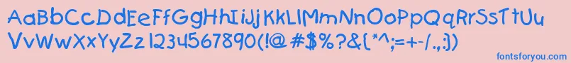 KiddydbNormal Font – Blue Fonts on Pink Background