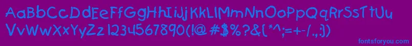 KiddydbNormal Font – Blue Fonts on Purple Background