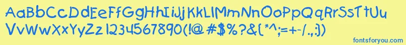 KiddydbNormal Font – Blue Fonts on Yellow Background