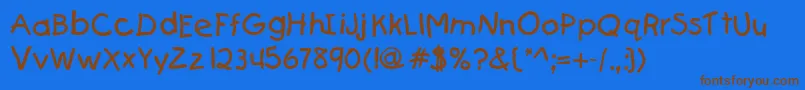 KiddydbNormal Font – Brown Fonts on Blue Background