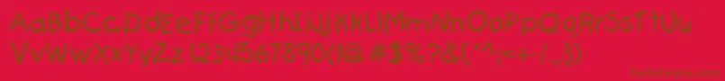 KiddydbNormal Font – Brown Fonts on Red Background