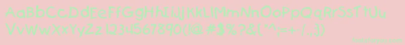 KiddydbNormal Font – Green Fonts on Pink Background