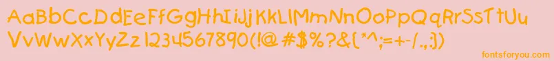 KiddydbNormal Font – Orange Fonts on Pink Background