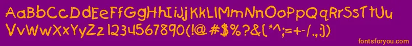 KiddydbNormal Font – Orange Fonts on Purple Background