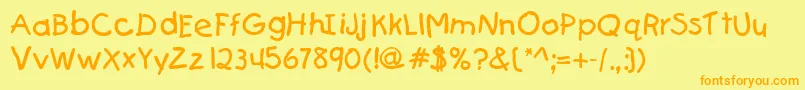 KiddydbNormal Font – Orange Fonts on Yellow Background