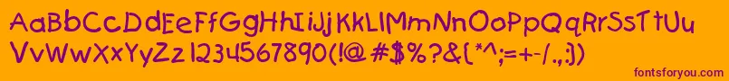 KiddydbNormal Font – Purple Fonts on Orange Background