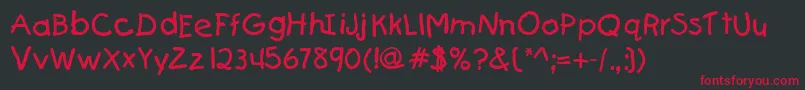 KiddydbNormal Font – Red Fonts on Black Background