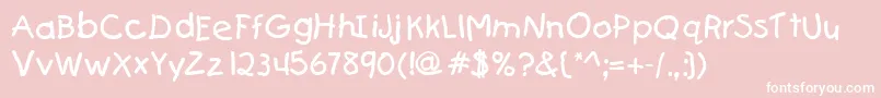 KiddydbNormal Font – White Fonts on Pink Background