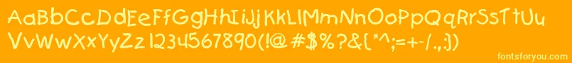 KiddydbNormal Font – Yellow Fonts on Orange Background