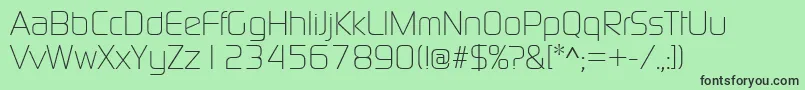 ContinuumLight Font – Black Fonts on Green Background