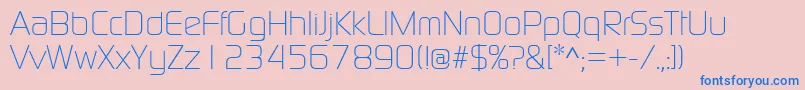 ContinuumLight Font – Blue Fonts on Pink Background