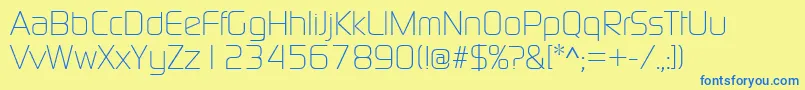 ContinuumLight Font – Blue Fonts on Yellow Background