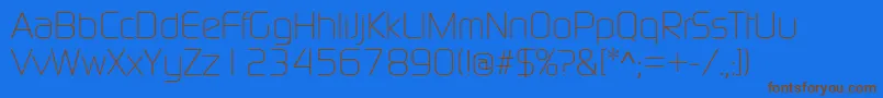 ContinuumLight Font – Brown Fonts on Blue Background