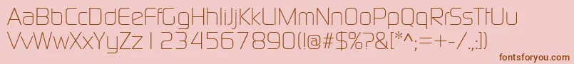 ContinuumLight Font – Brown Fonts on Pink Background