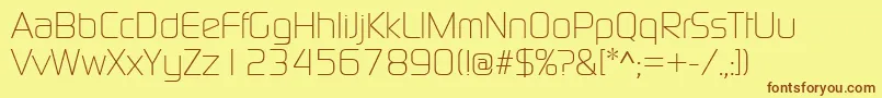 ContinuumLight Font – Brown Fonts on Yellow Background