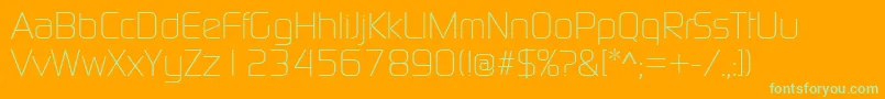 ContinuumLight Font – Green Fonts on Orange Background