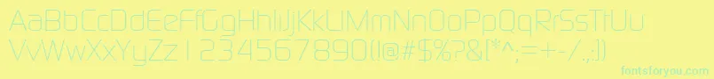 ContinuumLight Font – Green Fonts on Yellow Background