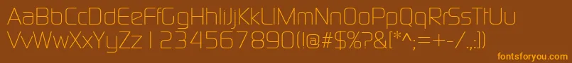 ContinuumLight Font – Orange Fonts on Brown Background