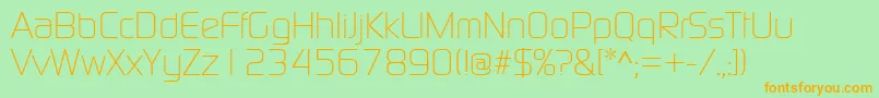 ContinuumLight Font – Orange Fonts on Green Background