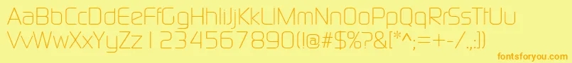 ContinuumLight Font – Orange Fonts on Yellow Background