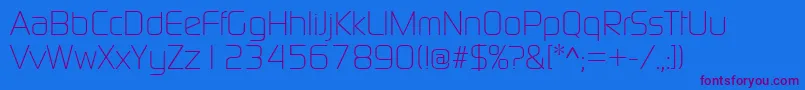 ContinuumLight Font – Purple Fonts on Blue Background