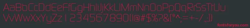 ContinuumLight Font – Red Fonts on Black Background