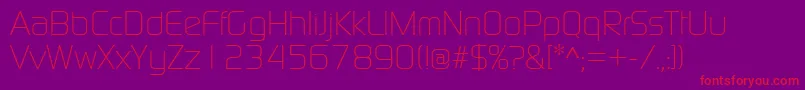 ContinuumLight Font – Red Fonts on Purple Background