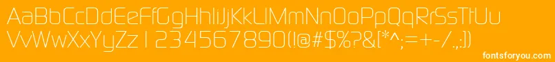 ContinuumLight Font – White Fonts on Orange Background