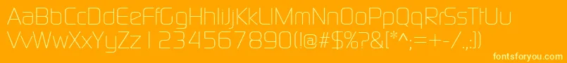 ContinuumLight Font – Yellow Fonts on Orange Background