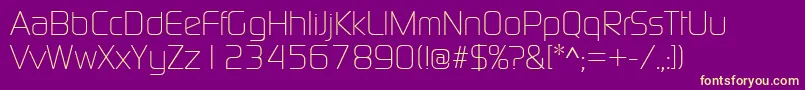 ContinuumLight Font – Yellow Fonts on Purple Background