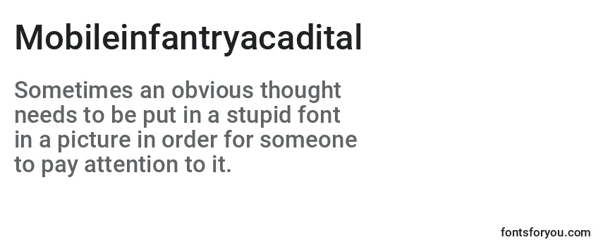 Review of the Mobileinfantryacadital Font