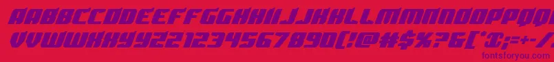 Spartaco-Schriftart – Violette Schriften auf rotem Hintergrund