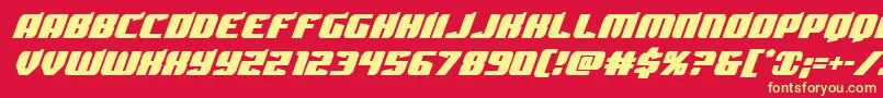 フォントSpartaco – 黄色の文字、赤い背景