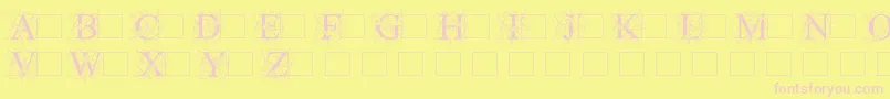 Initialautumntimes Font – Pink Fonts on Yellow Background