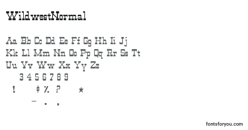 A fonte WildwestNormal – alfabeto, números, caracteres especiais