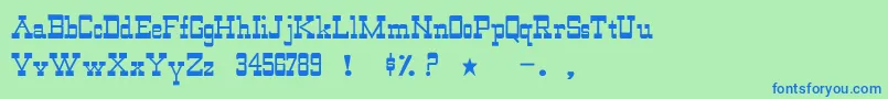 WildwestNormal Font – Blue Fonts on Green Background