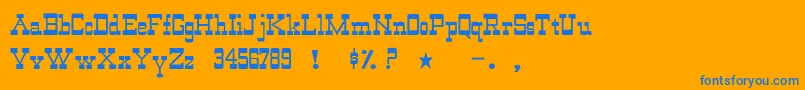 WildwestNormal Font – Blue Fonts on Orange Background