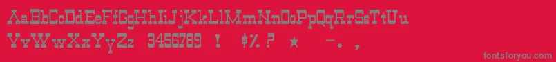 WildwestNormal Font – Gray Fonts on Red Background