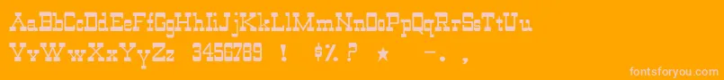 WildwestNormal Font – Pink Fonts on Orange Background