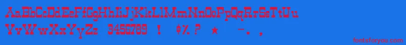 フォントWildwestNormal – 赤い文字の青い背景