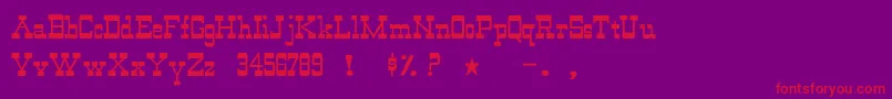 WildwestNormal Font – Red Fonts on Purple Background