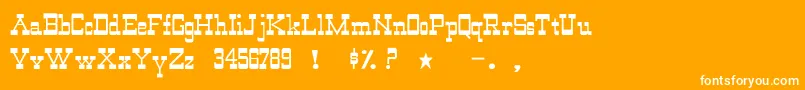 WildwestNormal Font – White Fonts on Orange Background